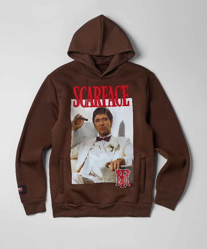 Cropped red hoodie -Scarface White Suit Hoodie - Brown