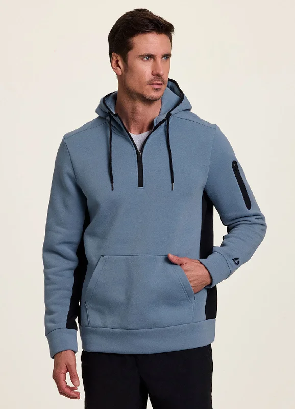 Midi grey sweatshirts -Prime Contrast Quarter Zip Fleece Sweatshirt