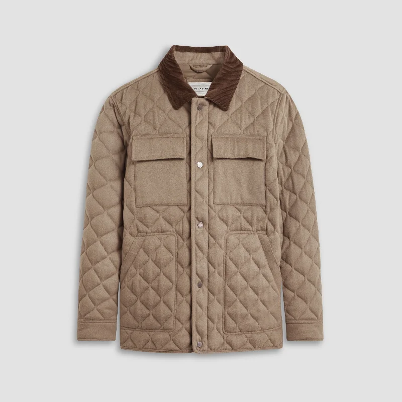 Thin white jacket -Wool and Cashmere Quilted Field Jacket