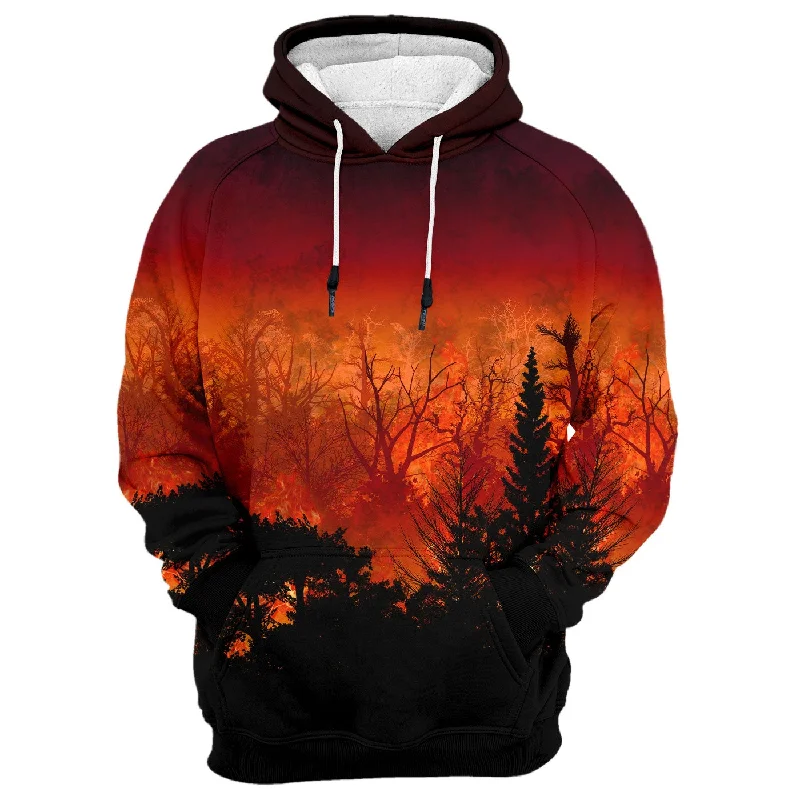 Vintage white hoodie -Forest In Flames Hoodie