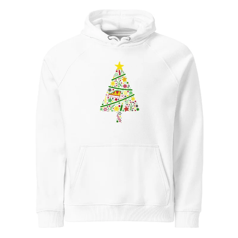 Sleeveless grey hoodie -Christmas Tree Graphics Women Hoodie