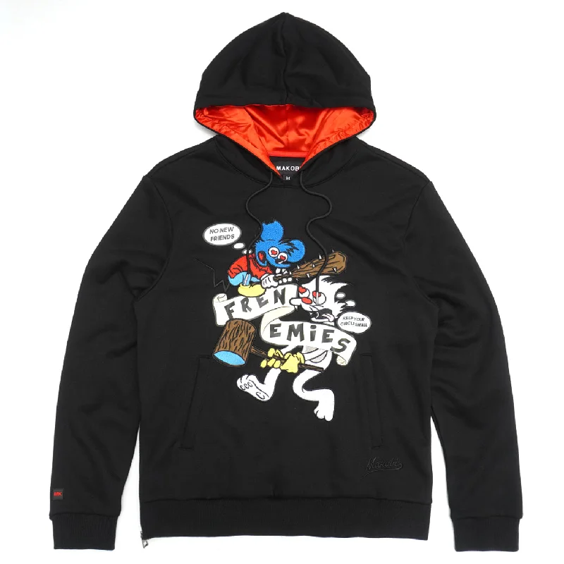 Slim grey hoodie -M4261 Frenemies Fleece Hoodie - Black