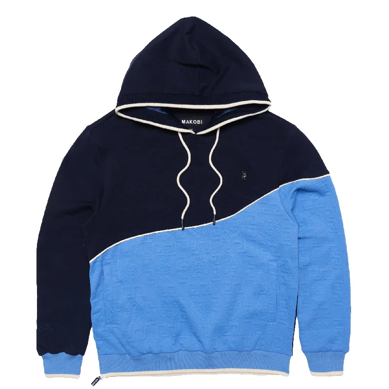 Soft red hoodie -M4332 Bianchi Jacquard Hoodie - Navy