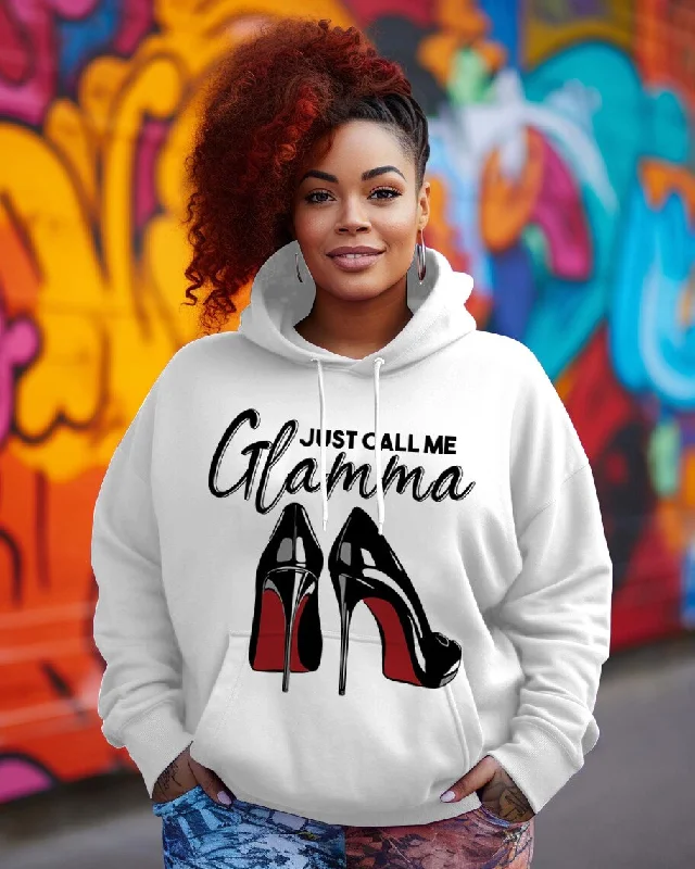 Long sleeve black hoodie -Just Call Me Glamma Long-sleeved Hoodie