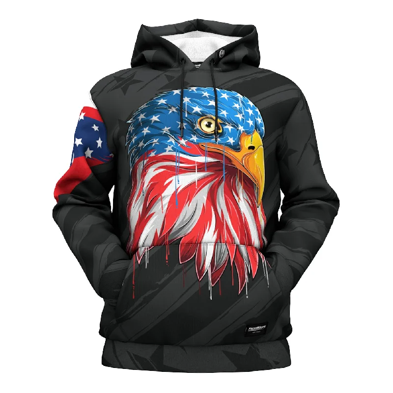 Thick red hoodie -Bald Eagle Hoodie