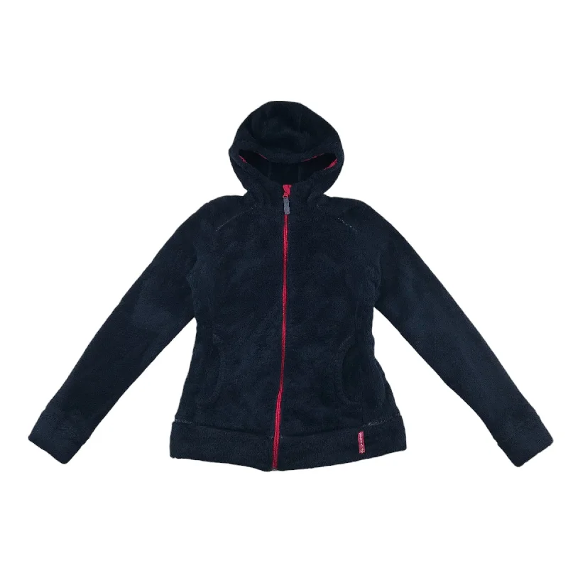 Extra long hoodie -Decathlon fleece hoodie 12-14 years navy blue fluffy full zipper