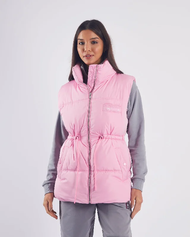 Ribbed red jacket -Zella Gilet Pink Lemonade