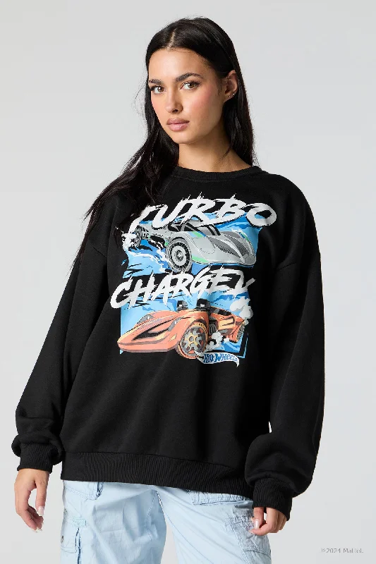 Cropped grey sweatshirts -Hot Wheels™ Turbo Charged Graphic Fleece Sweatshirt