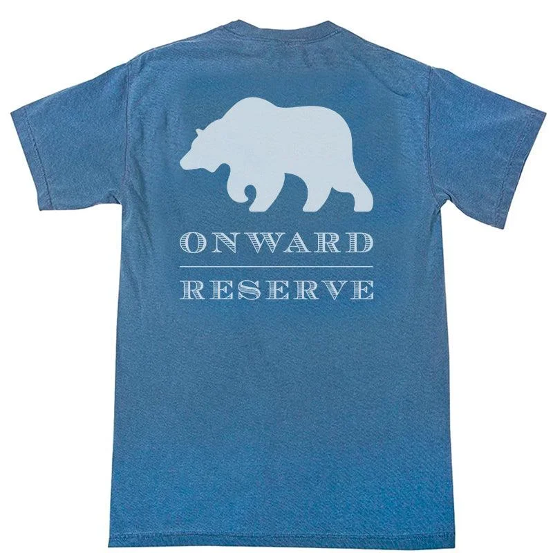 Teacher shorts teach -Rustic Bear Short Sleeve tee - Washed Blue