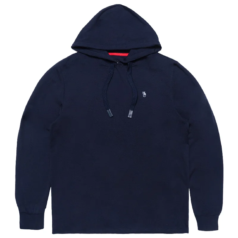 Lightweight white hoodie -M4500 Luciano Jersey Hoodie - Navy