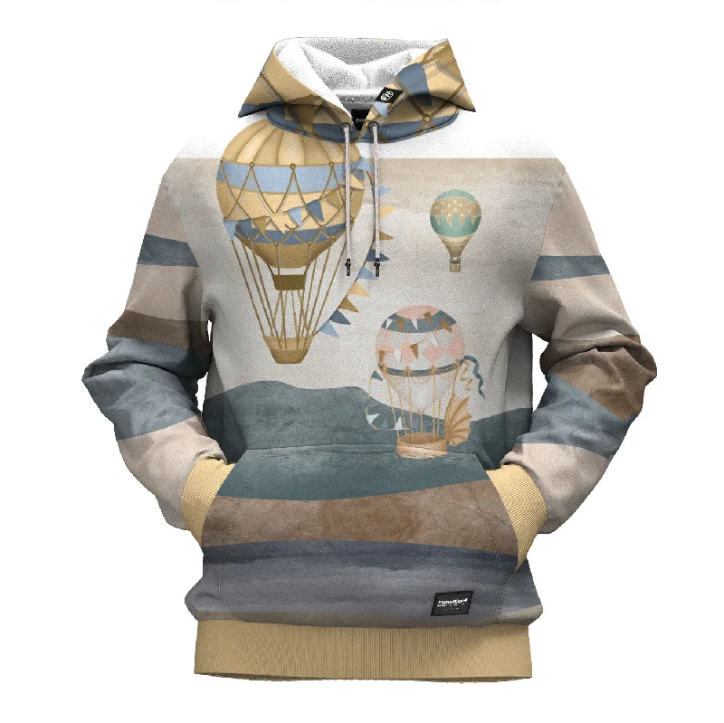 Hooded white hoodie -Balloon Land Hoodie