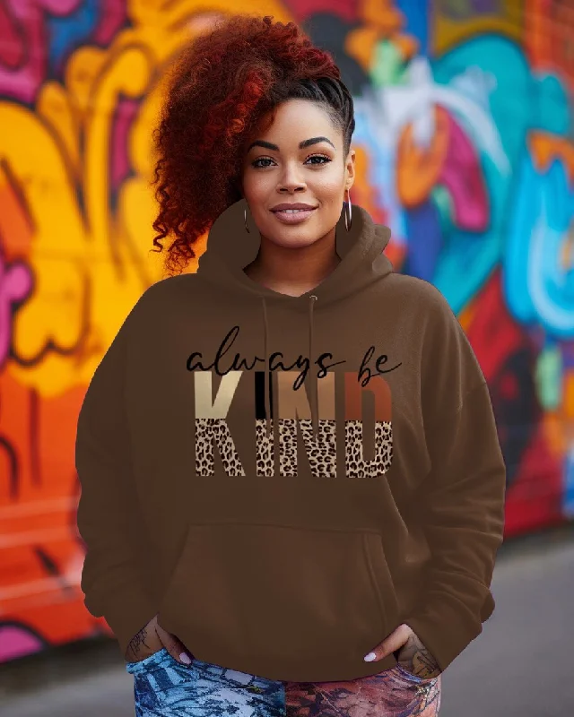 Cozy red hoodie -Always Be Kind Long-sleeved Hoodie