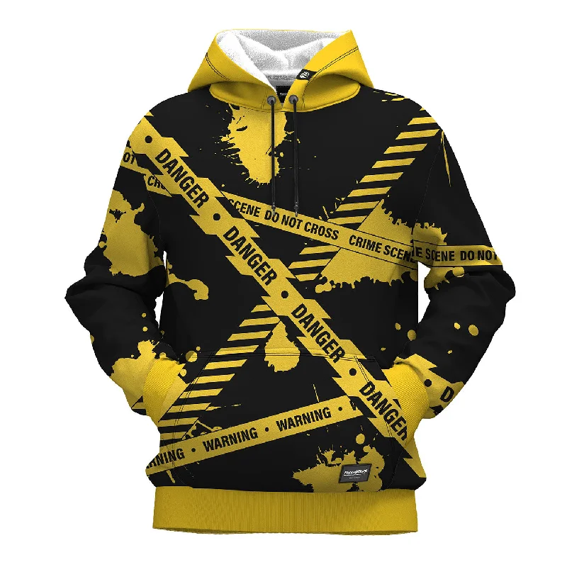 Soft white hoodie -Caution Hoodie