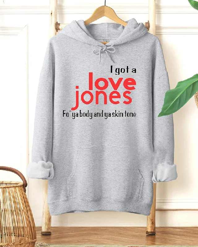 Classic white hoodie -Love Jones Long-sleeved Hoodie