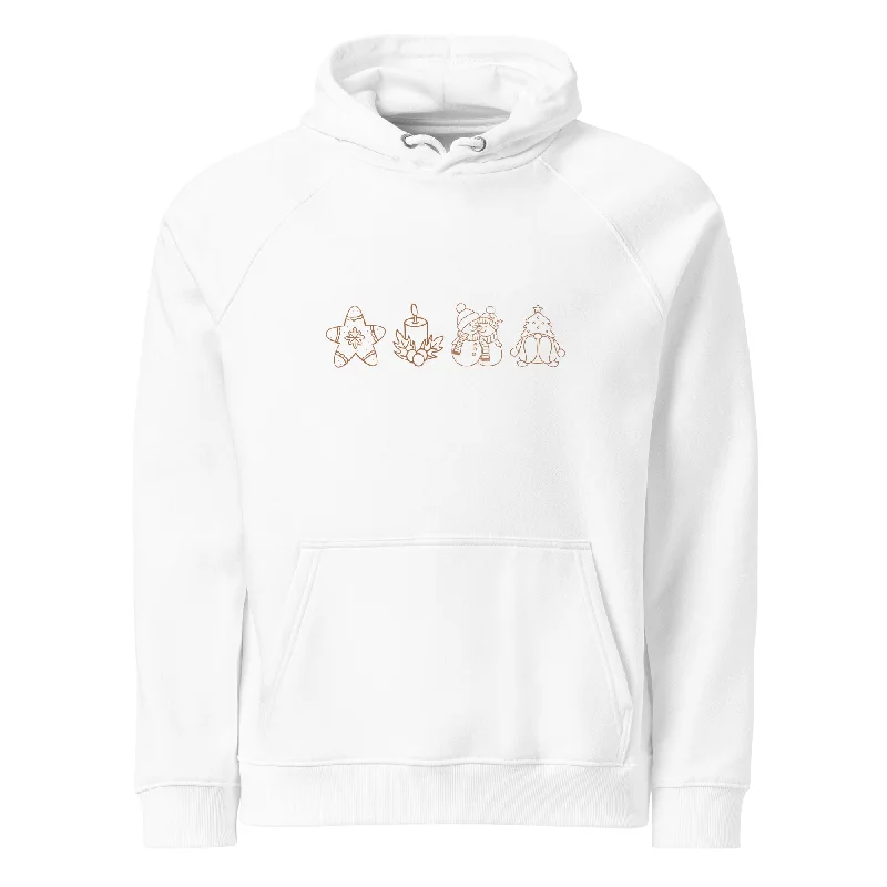 Thick grey hoodie -Festive Warmth Christmas Graphics Women Eco Raglan Hoodie