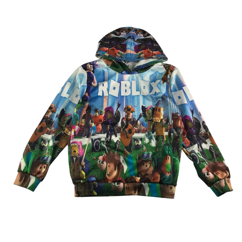 Polka dot black hoodie -Thombase hoodie 8-9 years multicolour Roblox print