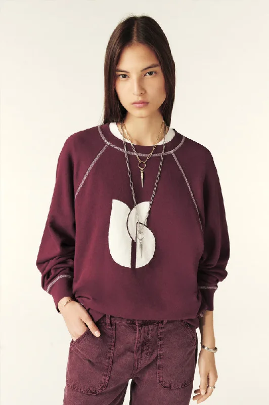 Cropped pink sweatshirts -Ba&sh Sweatshirt Bart Aubergine Sweatshirt