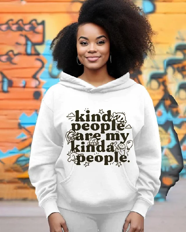 Soft black hoodie -Kind People Shirt Are My Kinda People Long-sleeved Hoodie