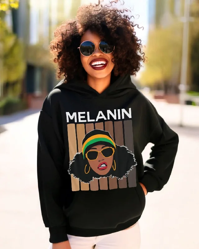 Boho grey hoodie -Melanin Black Power Long-sleeved Hoodie