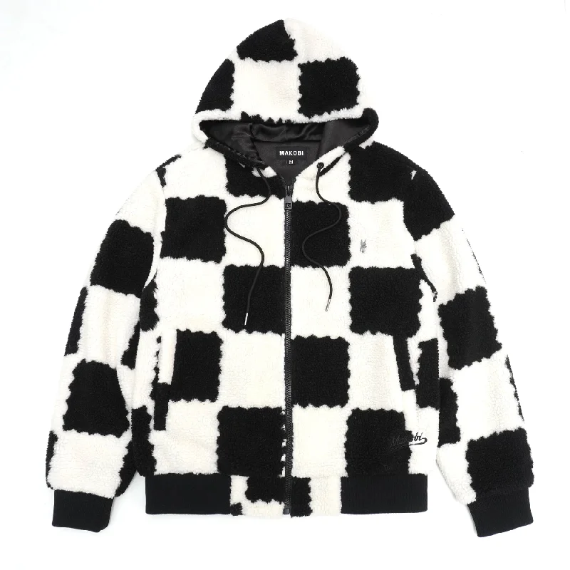 Polka dot red hoodie -M5523 Agatino Sherpa Hoodie - Black