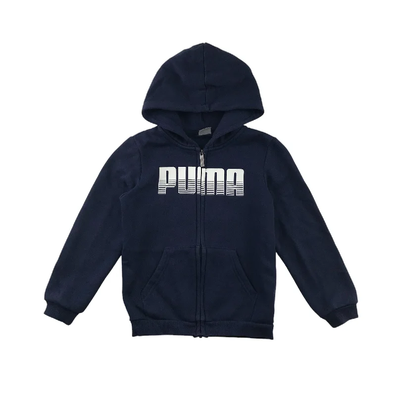 Hooded grey hoodie -Puma hoodie 7-8 years navy blue full zipper hooded sweater