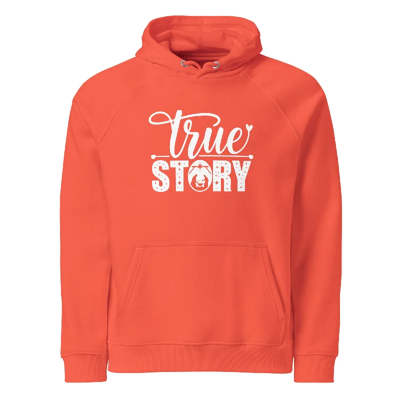 Heavy white hoodie -True Story White Christmas Graphics Women Eco Raglan Hoodie