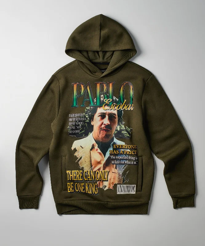 Loose grey hoodie -Pablo Cover Hoodie - Olive Green