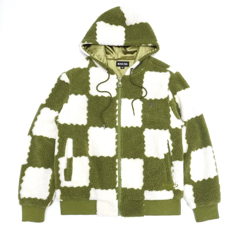 Classic black hoodie -M5523 Agatino Sherpa Hoodie - Olive