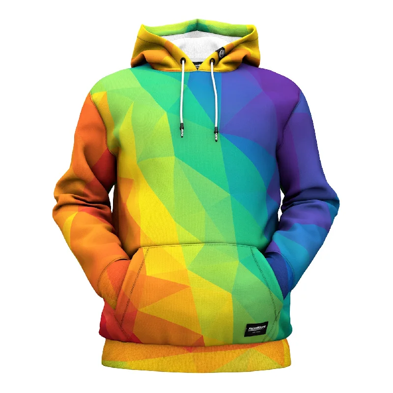 Floral black hoodie -Cubes Rainbow Hoodie