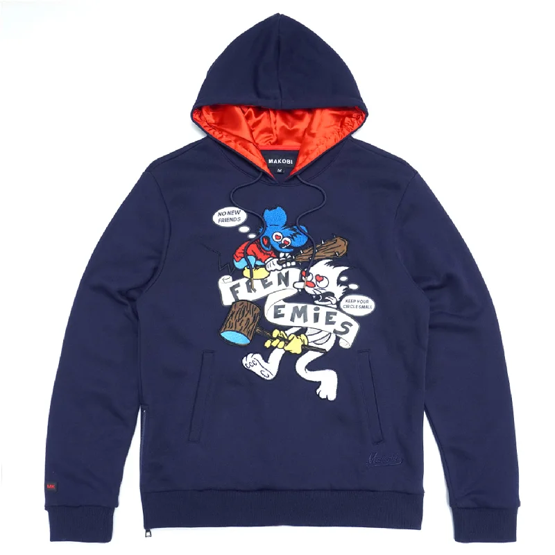 Vintage grey hoodie -M4261 Frenemies Fleece Hoodie - Navy