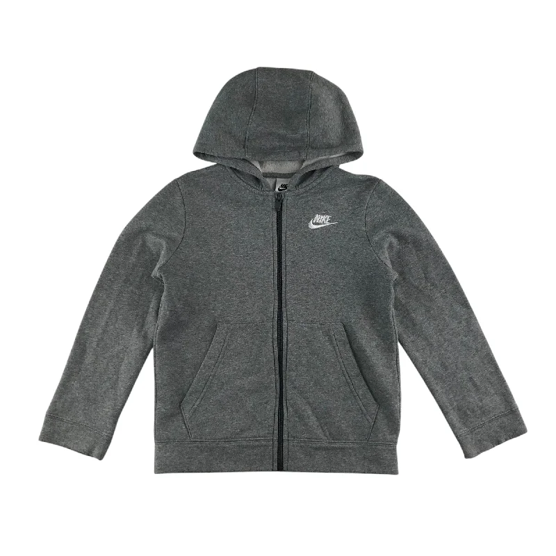 Hooded white hoodie -Nike hoodie 8-9 years grey full zipper long sleeve