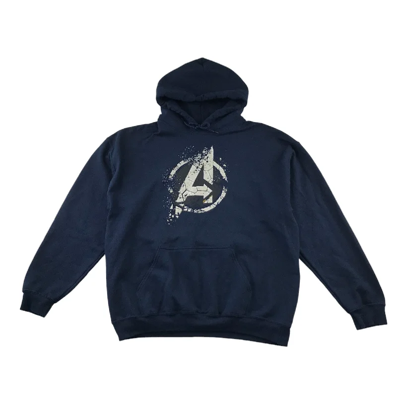 Solid red hoodie -Avengers Endgame Hoodie Adult L Navy Avengers Logo