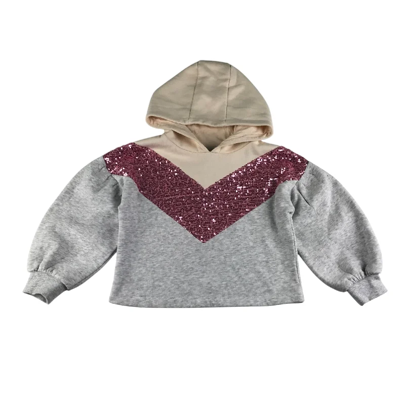 Slim red hoodie -Matalan hoodie 6-7 years grey pink sequins cropped