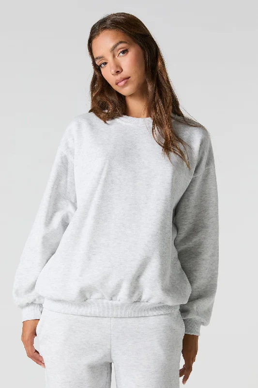 Trendy black sweatshirts -Oversized Fleece Sweatshirt