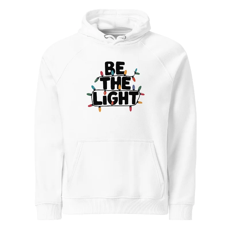 Long sleeve grey hoodie -Be The Light Graphic Women Eco Raglan Hoodie