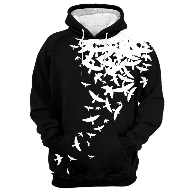 Extra long fleece hoodie -Doves Hoodie