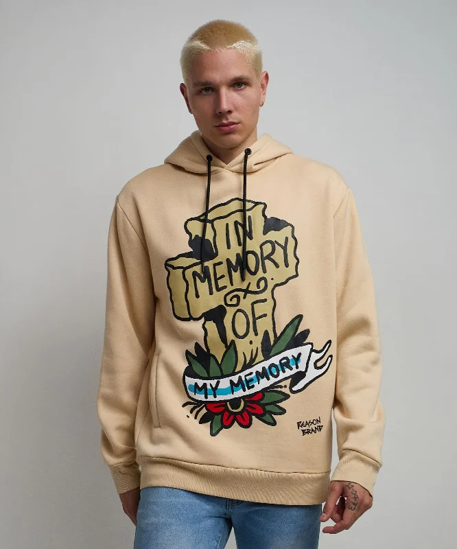 Maxi black hoodie -In Memory Of Graphic Print Hoodie - Khaki