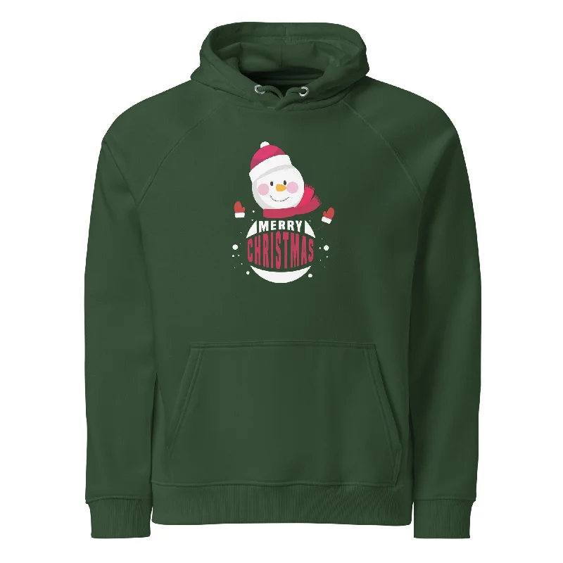 Short sleeve hoodie -Santa Merry Christmas Graphic Women Eco Raglan Hoodie