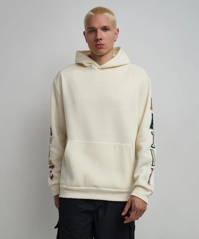 Long black hoodie -Hustle Daily Hoodie - Cream