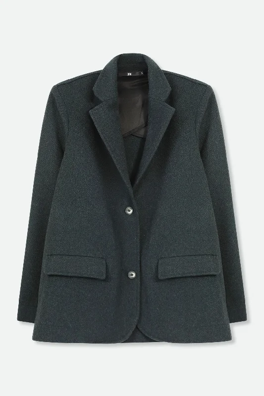 Sleeveless black jacket -BACCIO ITALIAN WOOL BLAZER IN FOREST GREEN