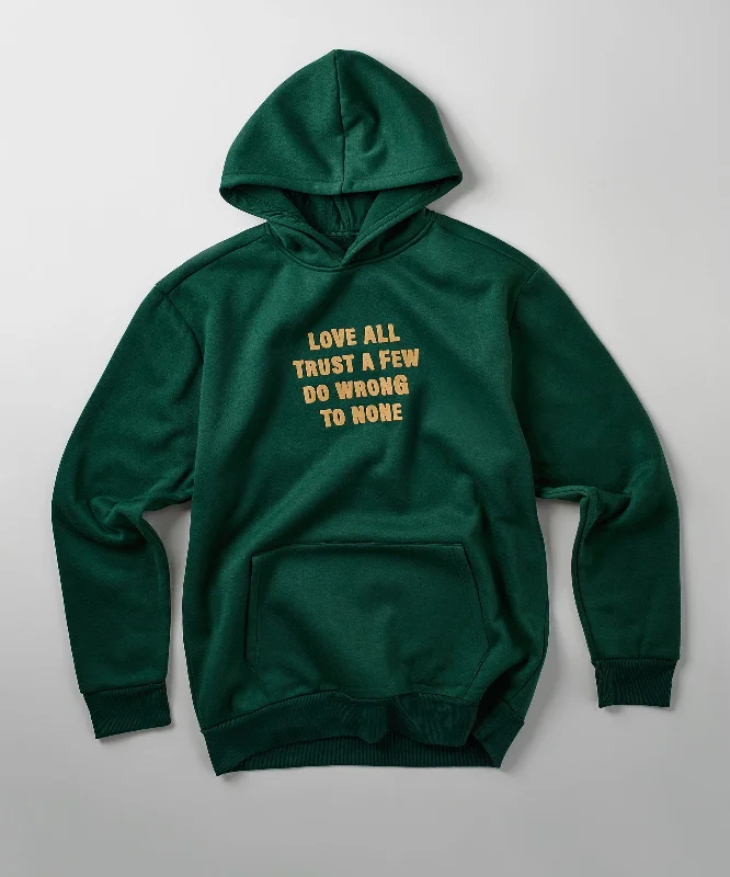 Hooded white hoodie -Love All Hoodie - Olive Green