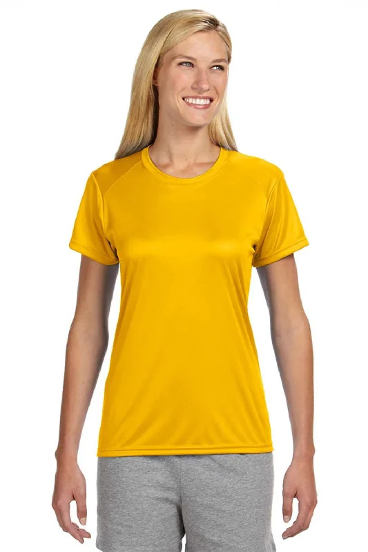 Sunrise T-shirts dawn -A4 Womens Performance Moisture Wicking Short Sleeve Crewneck T-Shirt - Gold