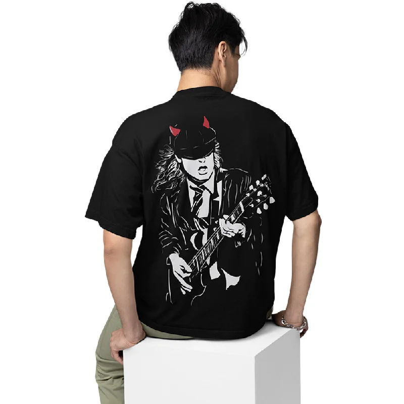 Anime T-shirts geek -AC/DC Oversized T shirt - Thunderous Melodies - Angus