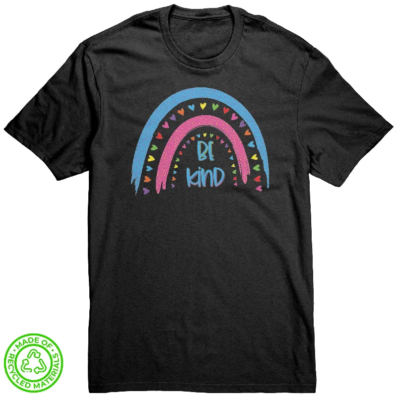 Streetwear T-shirts urban -BE KIND Rainbow 100% RECYCLED Fabric T-Shirt