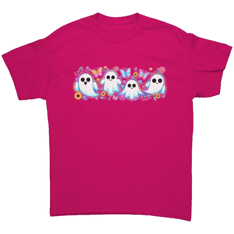 Teacher T-shirts learn -Bright Floral Ghosts Unisex T-Shirt, Cute Ghosts