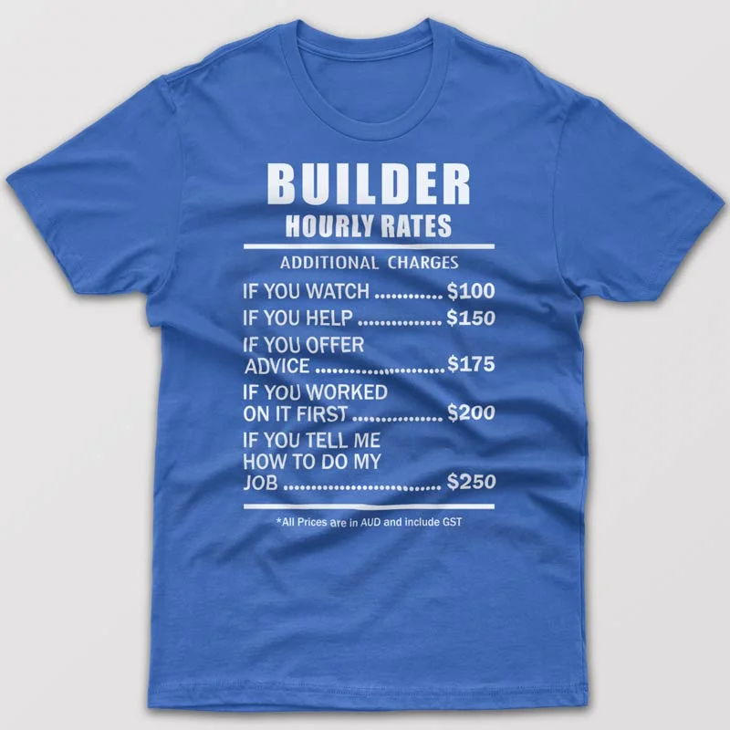 Fish graphic T-shirts fin -Builder Hourly Rates - T-shirt