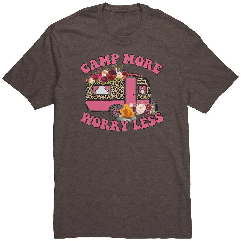 Budget T-shirts cheap -Camp More Worry Less Retro Trailer Unisex T-Shirt