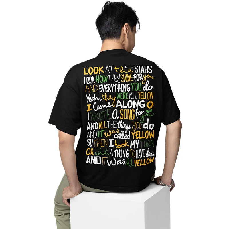 City graphic T-shirts skyline -Coldplay Oversized T shirt - Yellow