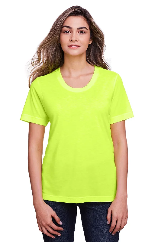 Healthy T-shirts green -Core 365 Womens Fusion ChromaSoft Performance Moisture Wicking Short Sleeve Scoop Neck T-Shirt - Safety Yellow