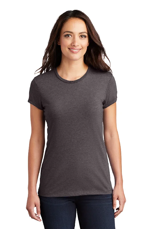 Gluten-free T-shirts safe -District Womens Fitted Perfect Tri Short Sleeve Crewneck T-Shirt - Heather Charcoal Grey